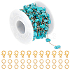 DIY Brass Synthetic Turquoise Chips Beaded Cable Chains Bracelets/Necklaces Making Kits DIY-UN0007-47-1