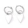 Brass Dangle Huggie Hoop Earrings EJEW-L234-002P-1