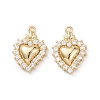 Rack Plating Brass Micro Pave Clear Cubic Zirconia Pendants KK-L155-52G-2