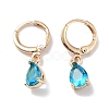 Real 18K Gold Plated Brass Dangle Hoop Earrings EJEW-L269-045G-01-1