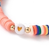 Polymer Clay Heishi Beads Stretch Bracelets BJEW-JB05708-3