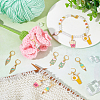 12Pcs 6 Style Alloy Enamel Icecream and Drink Charms Locking Stitch Markers HJEW-PH01625-5