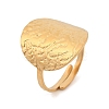 Flat Round 304 Stainless Steel Open Cuff Ring for Women RJEW-M049-01G-02-2