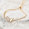 Adjustable Brass Shell Slider Bracelets BJEW-L699-01G-2
