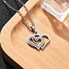 304 Stainless Steel Crystal Rhinestone Heart Pendant Cable Chain Necklaces for Women NJEW-Z056-01B-P-3