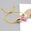 Adjustable Glass Seed Bead Braided Star Charm Bracelets HR8950-4
