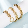 8MM 304 Stainless Steel H Link Chain Necklaces with OT Clasps SA-CBA2D4F-01G-6
