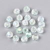 Transparent Spray Painted Glass Beads EGLA-N018-4mm-04-2