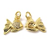 Rack Plating Brass Micro Pave Cubic Zirconia Charms KK-D036-01G-1