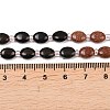 Cherry Quartz Glass & Natural Labradorite & Synthetic Goldstone & Obsidian Beads Strands G-Z135-A04-6