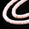 Flat Round Handmade Polymer Clay Beads CLAY-R067-8.0mm-27-3