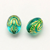 Plating Acrylic Oval Beads X-PACR-Q100-01-2