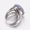 Natural Sodalite Wide Band Finger Rings RJEW-K224-A11-2