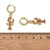 Lobster Brass Micro Pave Cubic Zirconia Dangle Hoop Earrings EJEW-JE07171-4