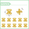 60Pcs Rack Plating Flower Brass Beads FIND-UN0016-26-3