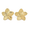 Flower 304 Stainless Steel Stud Earrings High Polished EJEW-L267-002G-1