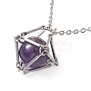 Tarnish Resistant 201 Stainless Steel Macrame Pouch Empty Stone Holder for Pendant Necklaces Making NJEW-JN04449-4