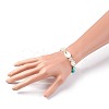 Synthetic Turquoise(Dyed) & Natural White Moonstone Chip Braided Bead Bracelets BJEW-JB04080-03-4