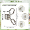 60Pcs Stainless Steel Spring Bead Clamps for Beading Jewelry Making FIND-SC0009-64-2