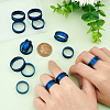 14pcs 7 size Unisex Stainless Steel Grooved Finger Ring Sets RJEW-UN0002-65BL-4