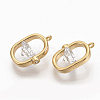 Brass Clear Cubic Zirconia Charms X-ZIRC-Q021-033G-NF-2