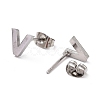 Tarnish Resistant 304 Stainless Steel Greek Alphabet Stud Earrings STAS-D007-07P-04-2