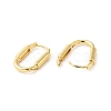 Clear Cubic Zirconia Oval Hoop Earrings EJEW-G312-13G-2