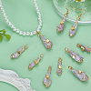 10Pcs 5 Styles Electroplated Natural Quartz Crystal Copper Wire Wrapped Pendants PALLOY-FG00005-4