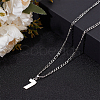 1Pc 304 Stainless Steel Figaro Chain Number Pendant Necklaces NJEW-BBC0001-28D-P-4