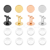 8Pcs 4 Colors 304 Stainless Steel Cuffinks STAS-UN0057-54-1