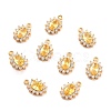 Real 18K Gold Plated Brass Micro Pave Cubic Zirconia Charms ZIRC-Z023-04A-NR-1