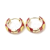Daisy Flower Enamel Hoop Earrings EJEW-G290-01G-D-1