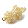Seed Beads Beaded Charms PALLOY-MZ00318-01-4