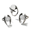 Natural Quartz Crystal Wings Adjustable Rings RJEW-K241-04AS-07-4