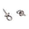 Non-Tarnish 304 Stainless Steel Screw Eye Pin Peg Bails X-STAS-E076-05-2