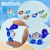 6Pcs 6 Colors Glass 3D Tortoise Figurines GLAA-SP0001-24-5