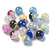 UV Plating Rainbow Iridescent Opaque Acrylic Beads MACR-D081-02-1