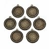 Tibetan Style Alloy Flat Round Cabochon Connector Settings TIBE-Q038-018A-AB-NR-2