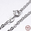 Anti-Tarnish Rhodium Plated 925 Sterling Silver Cable Chains Necklaces NJEW-M157-30C-16-2