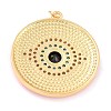 Real 18K Gold Plated Brass Micro Pave Cubic Zirconia Pendants ZIRC-L100-084G-04-4