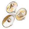 Freshwater Shell with Pearl Adjustable Finger Rings for Girl Women AJEW-Z010-03-2
