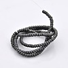 Faceted Matte Style Electroplate Non-magnetic Synthetic Hematite Rondelle Beads Strands G-P061-31-2