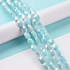 Faceted Electroplated Glass Beads Strands GLAA-G092-D05-2