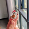 Chick Alloy Rhinestone Brooches PW-WG23392-01-4