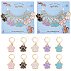 Pet Theme Alloy Enamel Dog Paw Print Charm Locking Stitch Markers HJEW-PH01706-1