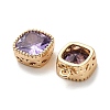 Brass Micro Pave Clear Cubic Zirconia Charms KK-B110-01G-01-2