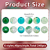 240Pcs 6 Colors Spray Printed Crackle Glass Beads CCG-HY0001-02B-2