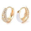 Brass Micro Pave Clear Cubic Zirconia Hoop Earrings for Women LS-EJEW-S234-07G-02-1
