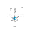 TINYSAND 925 Sterling Silver Snowflake European Dangle Charms TS-P-225-2