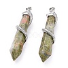 Natural Unakite Big Pointed Pendants X-G-F696-B06-2